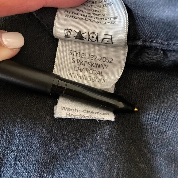 VINCE 5 Pocket Skinny Jeans in Charcoal Herringbone Wash, size 26 - Picture 6 of 9